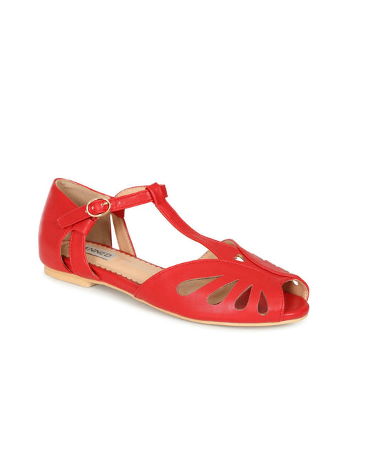 Secret Love Flat Sandals in Red