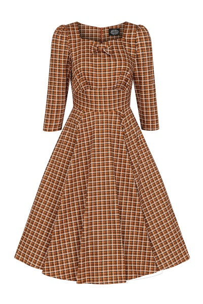 Daniella Check Swing Dress by Hearts and Roses