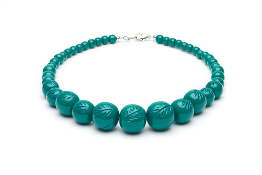 Jade Green Heavy Carve Fakelite Beads