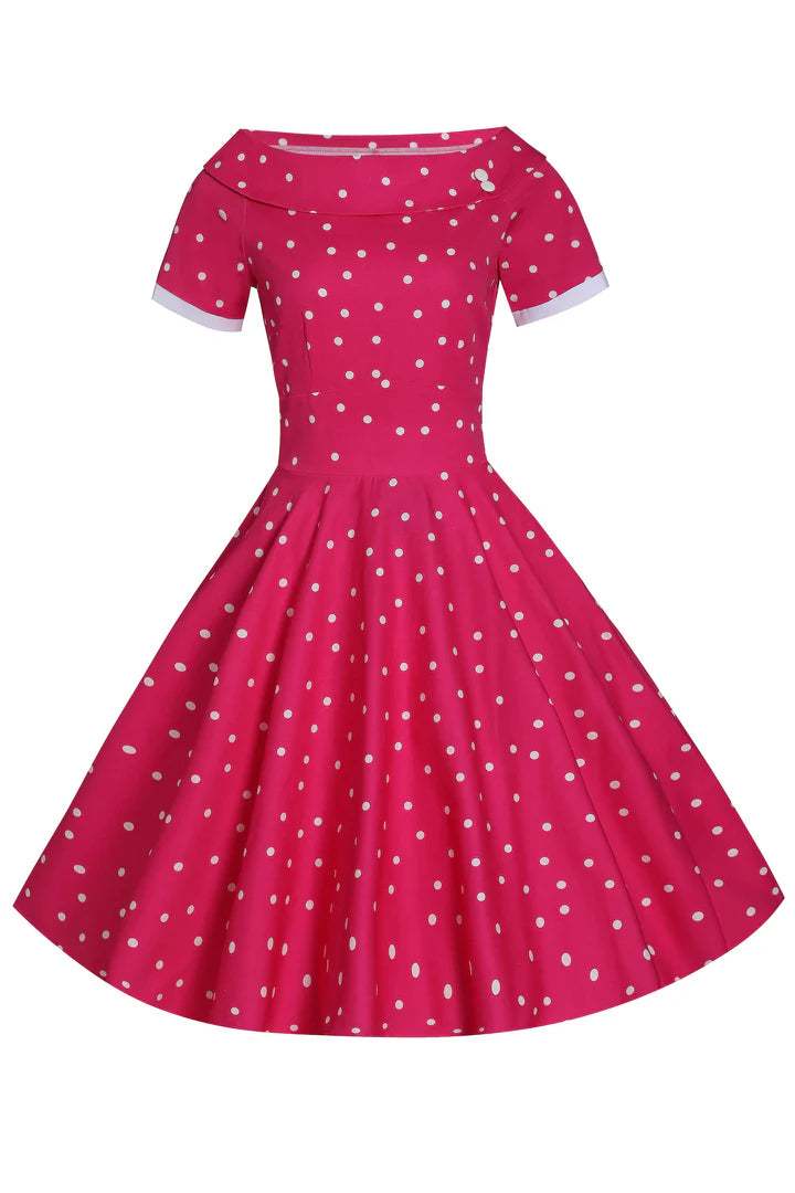 Pink polka dot dress best sale