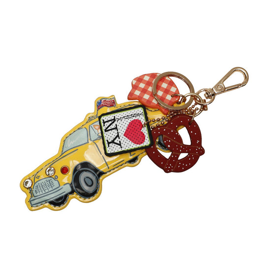 New York City Cats & Corgis Taxi Key Charm