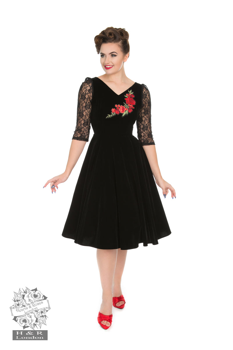 Velvet swing dress sales uk