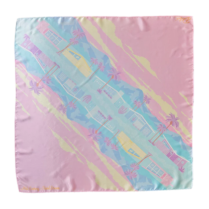 Mid-Century Pastel Dream' Satin Scarf