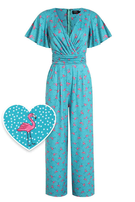 Esther Pink Flamingo & Pebble Turquoise Jumpsuit Regular price